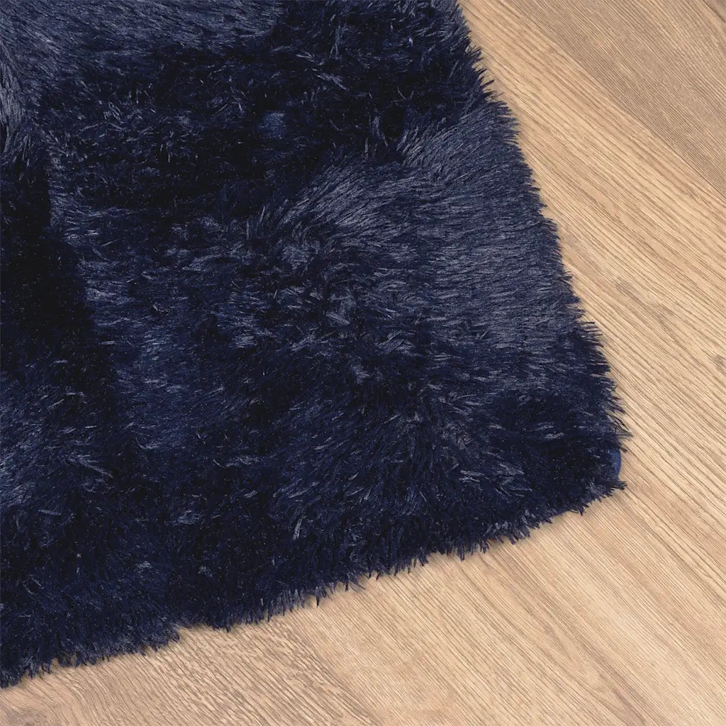 Tappeto Shaggy a Pelo Lungo NAVARRA Blu Marino 80x150 cm 4102819