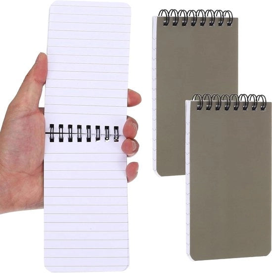 Miniario Portatile - Libretto di Note - Notizie da Viaggio - Copertina Rigida - 5 x 3 Pollici - Tela Khaki Leggera