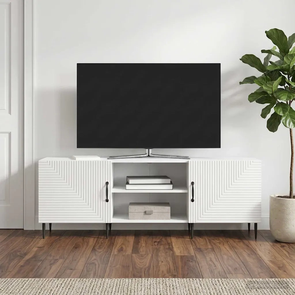 Mobile TV Bianco Lucido 150 x 31 x 50 cm Legno ingegnerizzato 894919