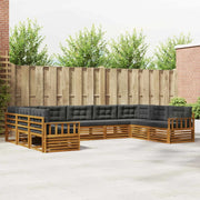 Set di divani da esterno con cuscino 9 pcs Naturale e Antracite