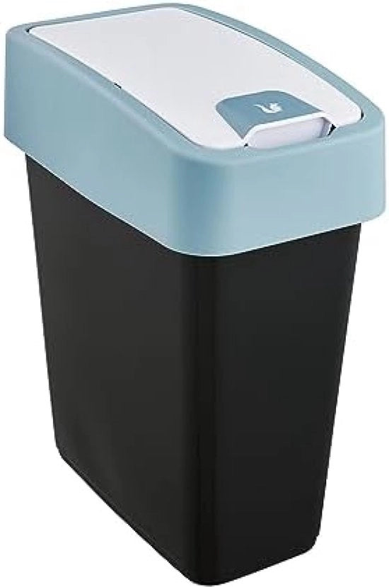 Contenitore di rifiuti premium con coperchio ribaltabile, Soft Touch, 10 l, Blu Nordic