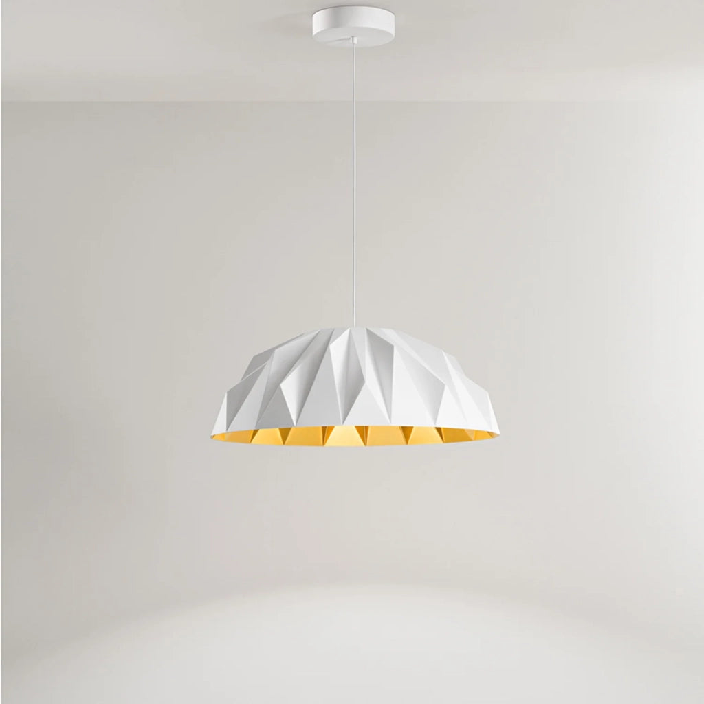 Sospensione Moderna Prisma Acrilico Bianco Oro Led 20W 3000K Ip20