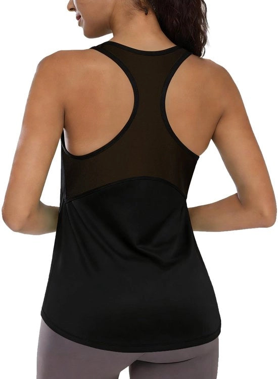 Top Sportivo Ademabile - Senza Manica - A Manica Raccordata - Leggero - Tessuto Flessibile - Per Palestra/Allenamento - Tank Top