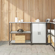 vidaXL Set di Stoccaggio per Cucina 2 pcs Argento 150 x 50 x 92 cm
