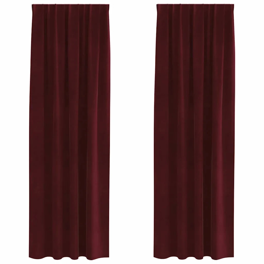 Tende oscuranti 2 pcs Rosso Vino 140 x 260 cm Velluto 4107307