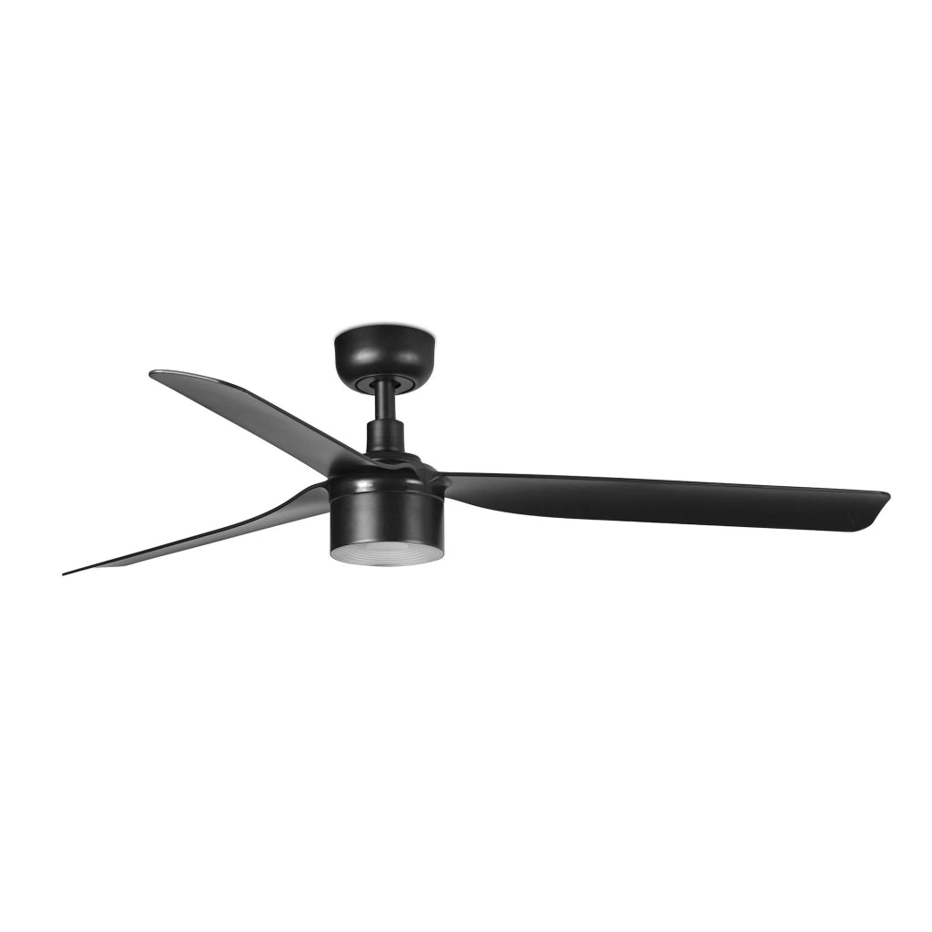 FARO Ventilatore da soffitto Nero Opaco in Acciaio 3 pale Ø1300 mm luce 4000K compatibile Tuya FARO-33815WT3C
