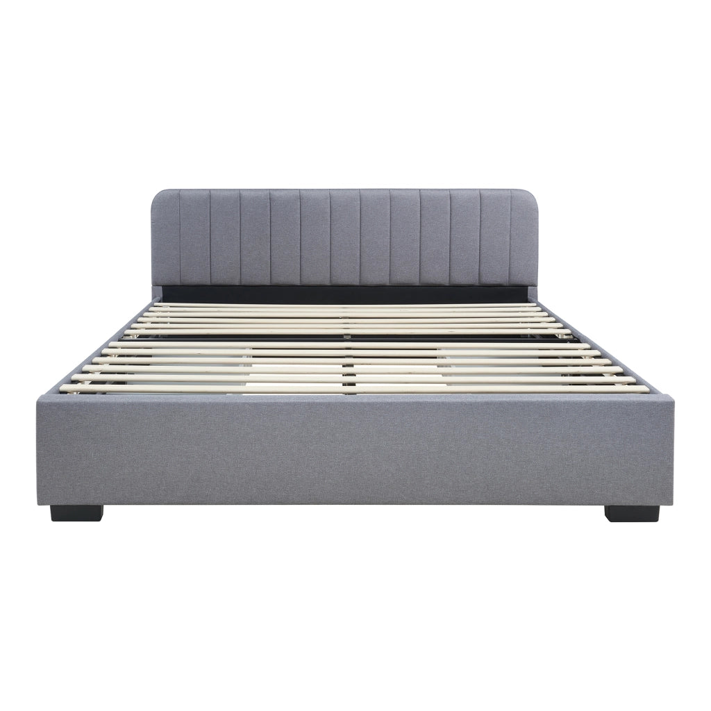 Letto Francese Nofrenna con Testiera e 4 Cassetti 140x200 cm Grigio [en.casa]