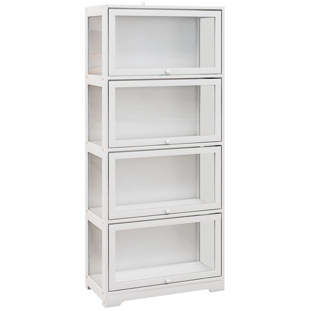 Libreria 4 Livelli con Ante ¨C zephmum ¨C 59x30x139 cm Bianco