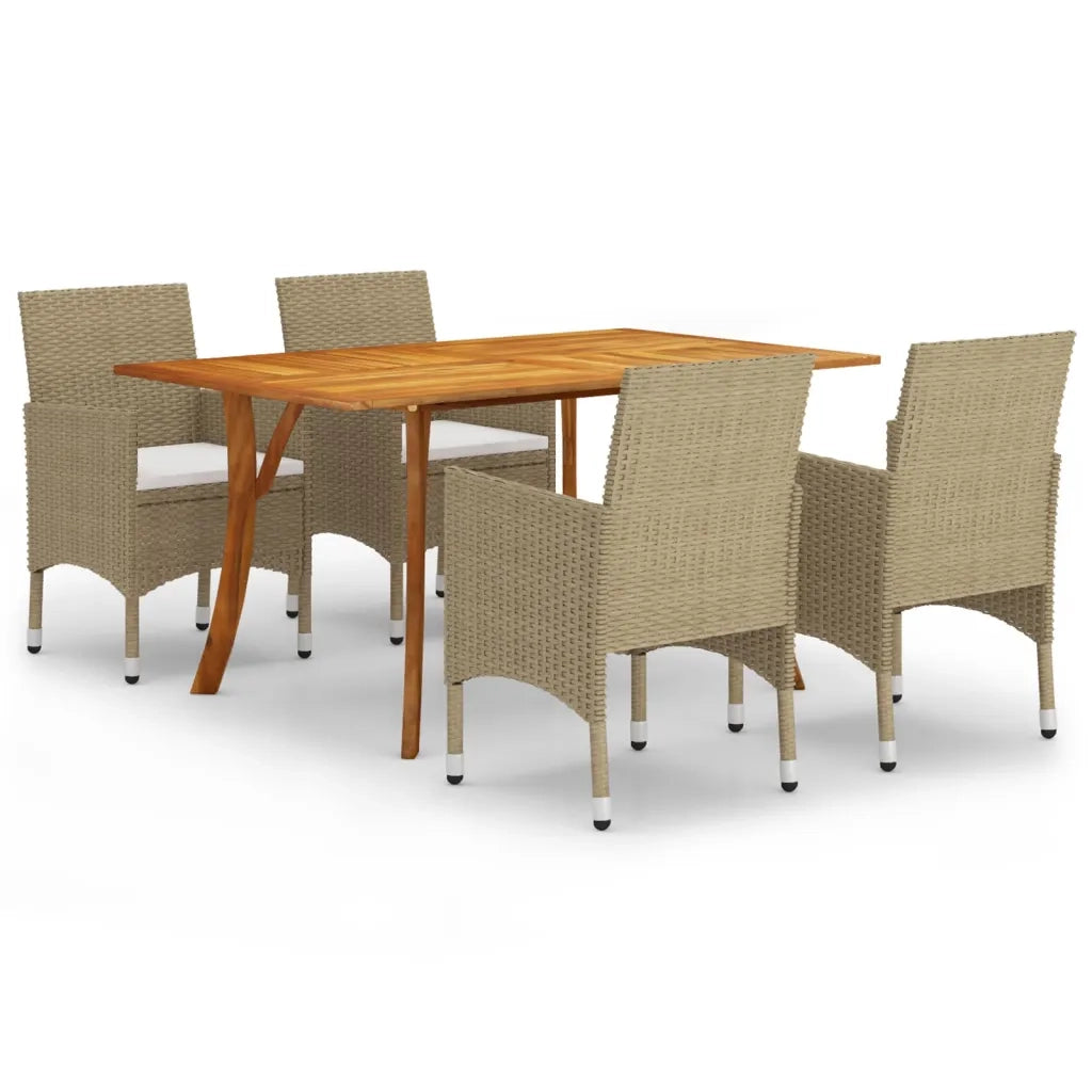 Set Mobili da Pranzo per Giardino 5 pz Beige 3072113