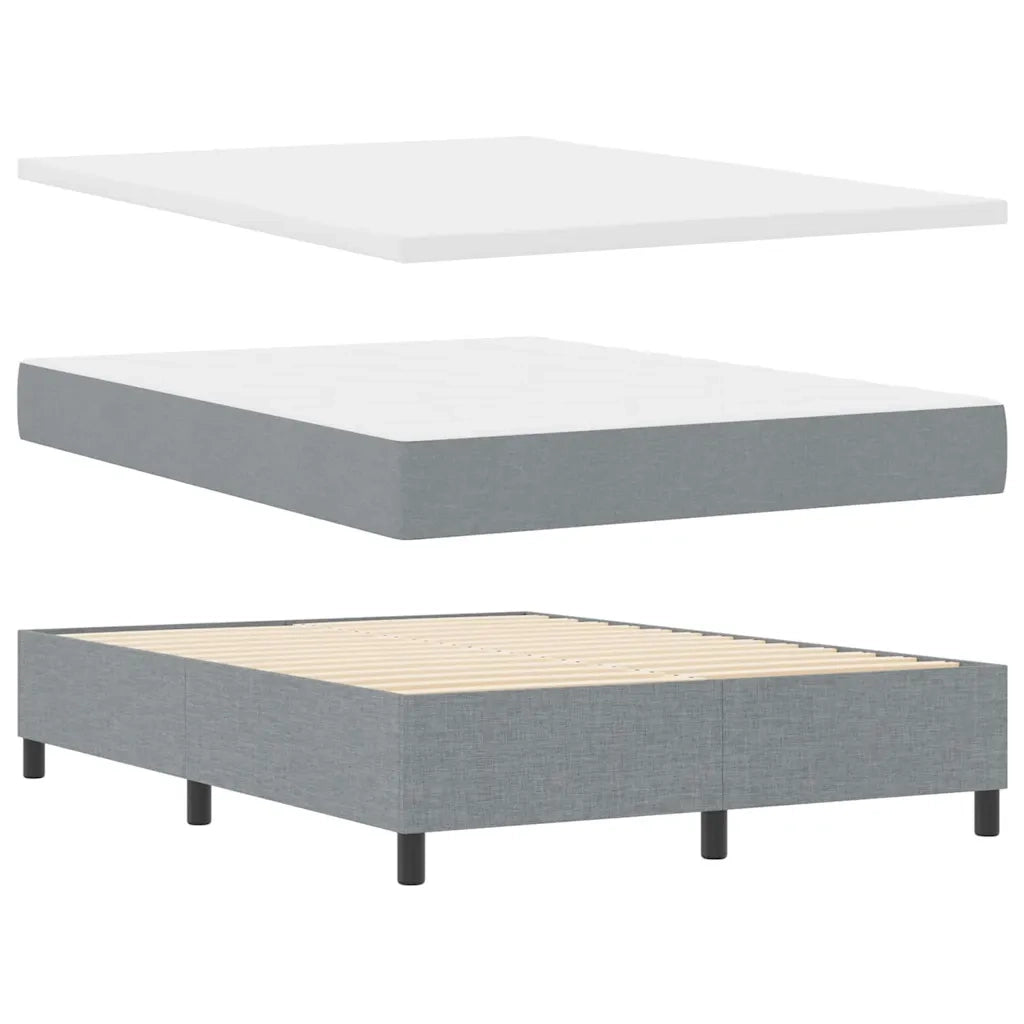 Letto a molle con materasso Grigio chiaro 140 x 190 cm Tessuto 3339462