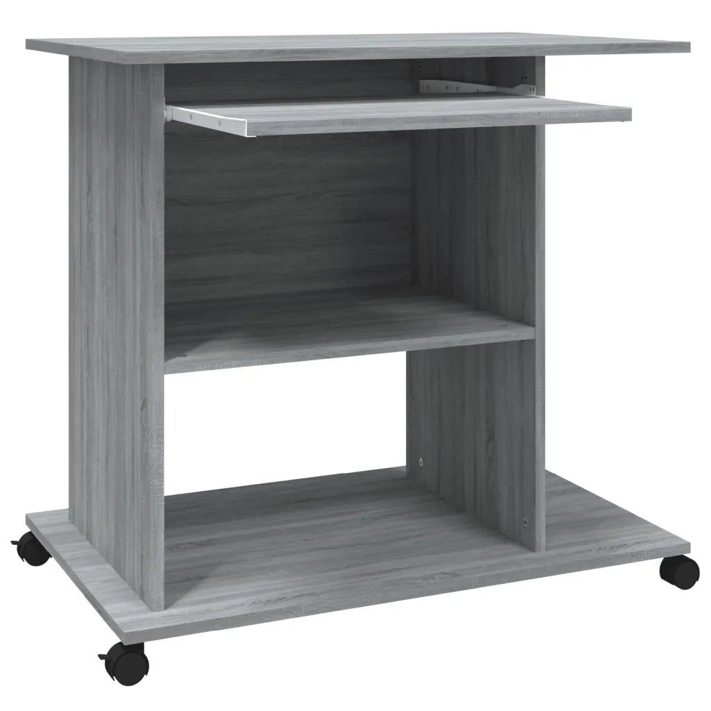 Scrivania | Tavolo da Ufficio Computer Grigio Sonoma 80x50x75 cm Legno Multistrato