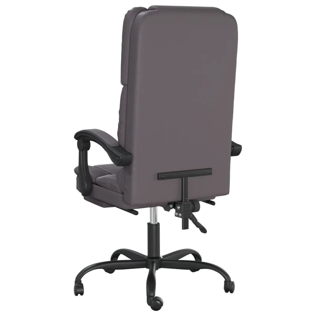 Poltrona da Ufficio Massaggiante | Sedia Relax Reclinabile Grigio Similpelle