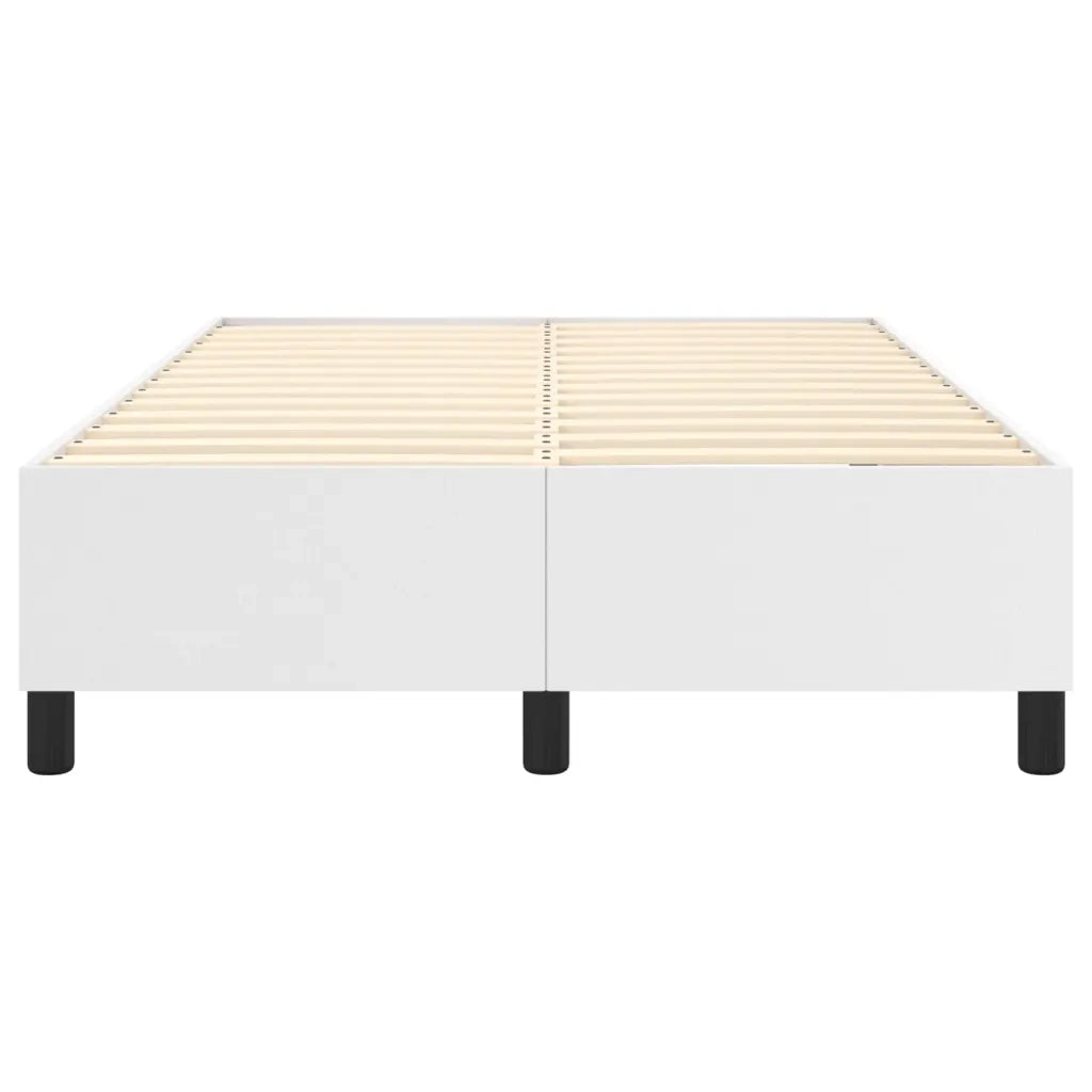 Struttura Letto a Rete a Molle-Giroletto Bianco 120x200 cm in Similpelle 350186