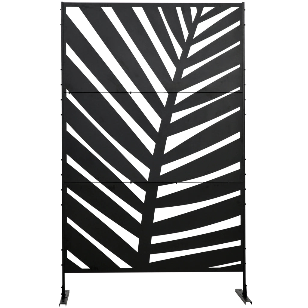 Paravent decorativo per giardino e balcone ¨C zephmum ¨C 122x45x198 cm nero in acciaio