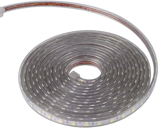 Striscia LED SMD 5050 acqua resistente - 220V - 60 LED/metro - nastro di luce flessibile - 5 metro/164 ft.