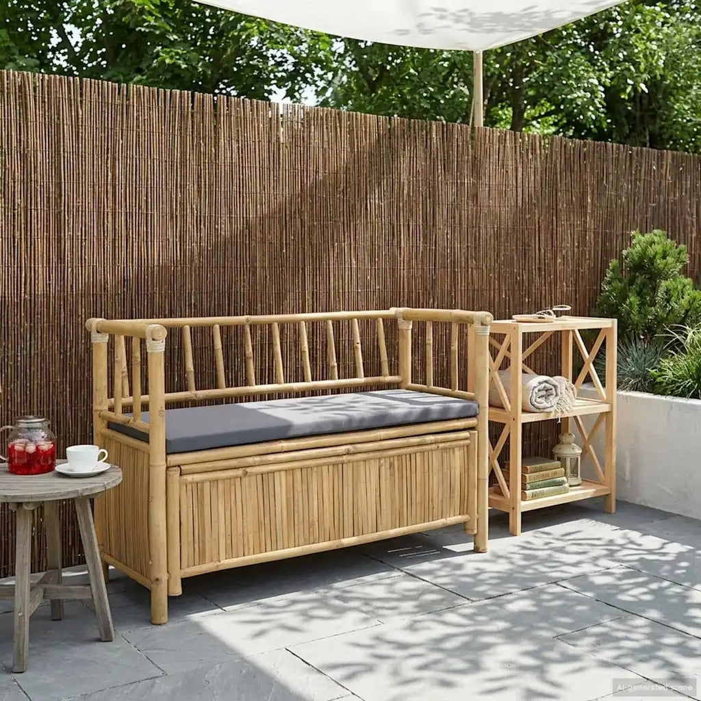 Panca da Giardino con Contenitore 110 x 47 x 80 cm Bambù