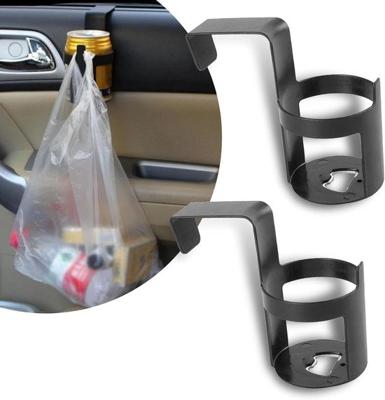 2 Pezzi di Porta acqua per Auto, Contenitore di Bevande Portatile, Porta acqua per Auto, Adatto a la maggior parte delle Auto - Nero