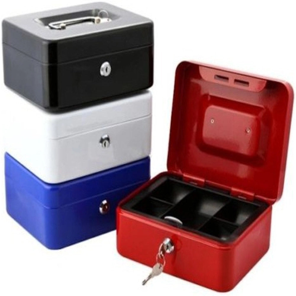 Trade Shop - Cassetta Di Sicurezza In Ferro Porta Valori Portamonete Cassetto 125x95x60 Mm -