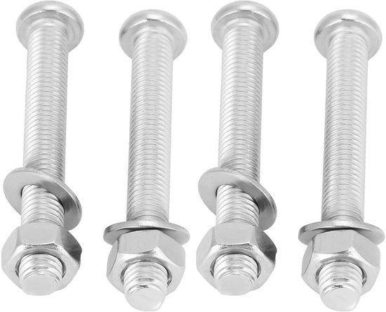 Kit di riparazione per scala da bagno - Set di viti e dadi in acciaio inossidabile - Viti a vite - 4 viti/4 dadi - Lunghezza 6,7 cm - Peso 120 g - Kit di fissaggio