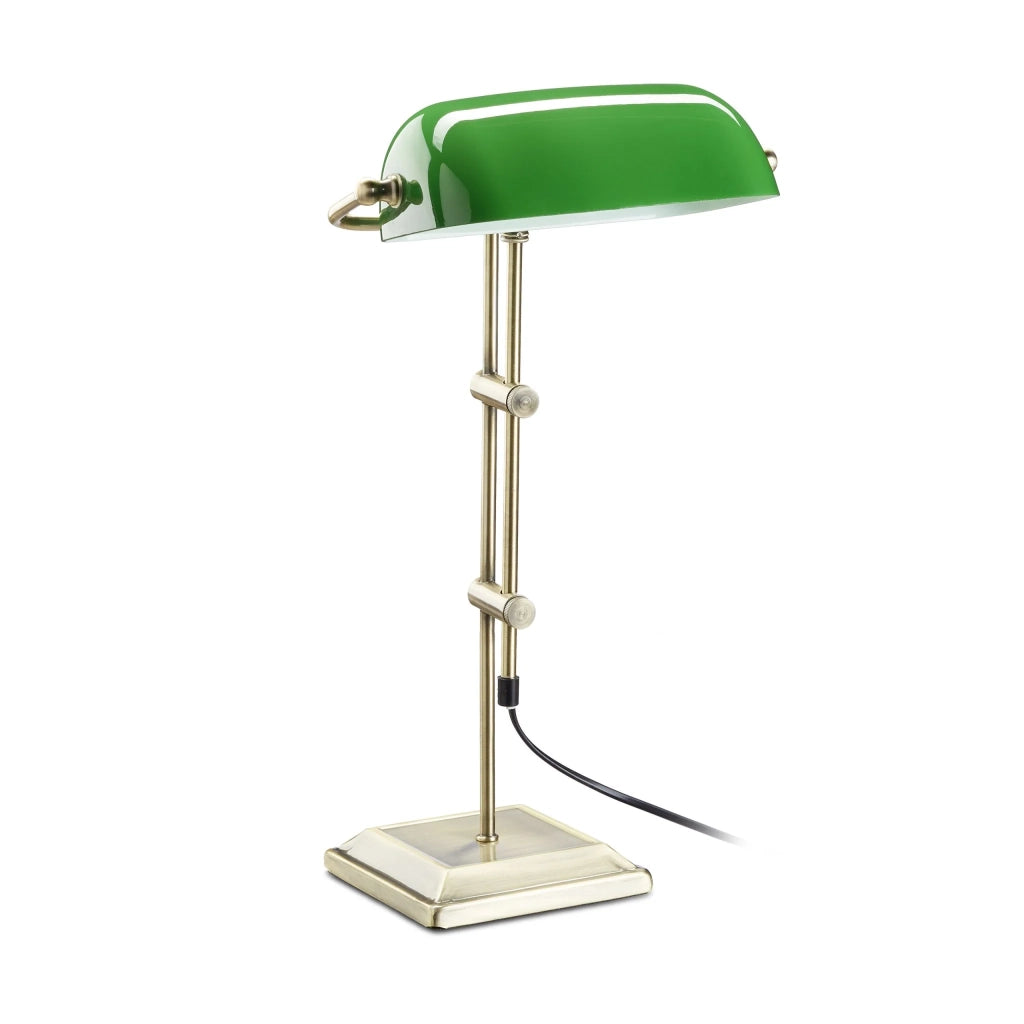 Lampada da tavolo vintage regolabile altezza 40 x 20 x 20 cm in metallo ottone verde 13_0003870