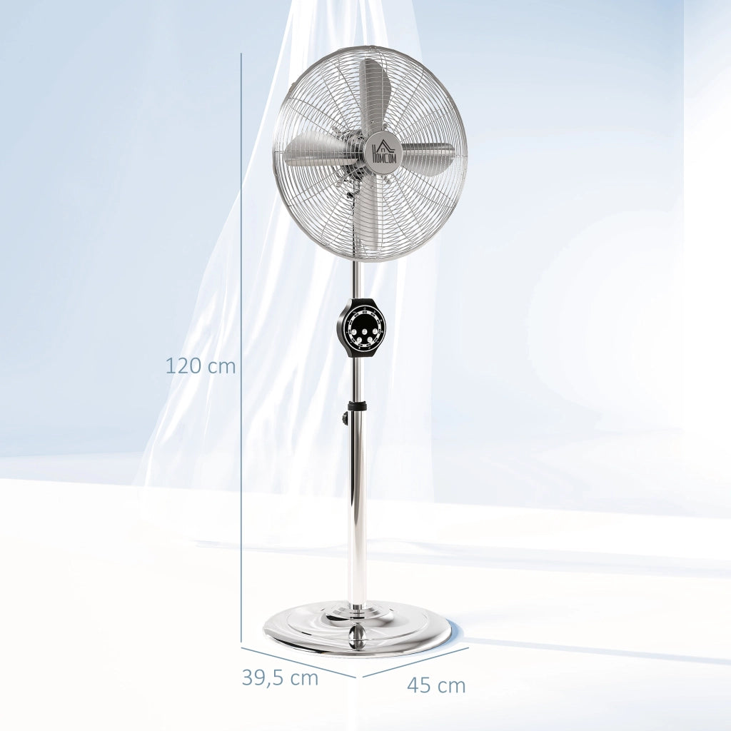 Ventilatore a Piede Regolabile ¨C Zephmum ¨C Argento 120-135 cm
