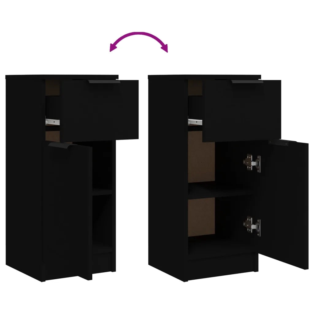 Credenza | Madia | Buffet da pranzo | Armadio da pranzo Nera 30x30x70 cm in Legno Multistrato