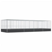 Voliera a gabbia con estensione in argento 932 x 307 x 212 cm acciaio argento 02_0045668