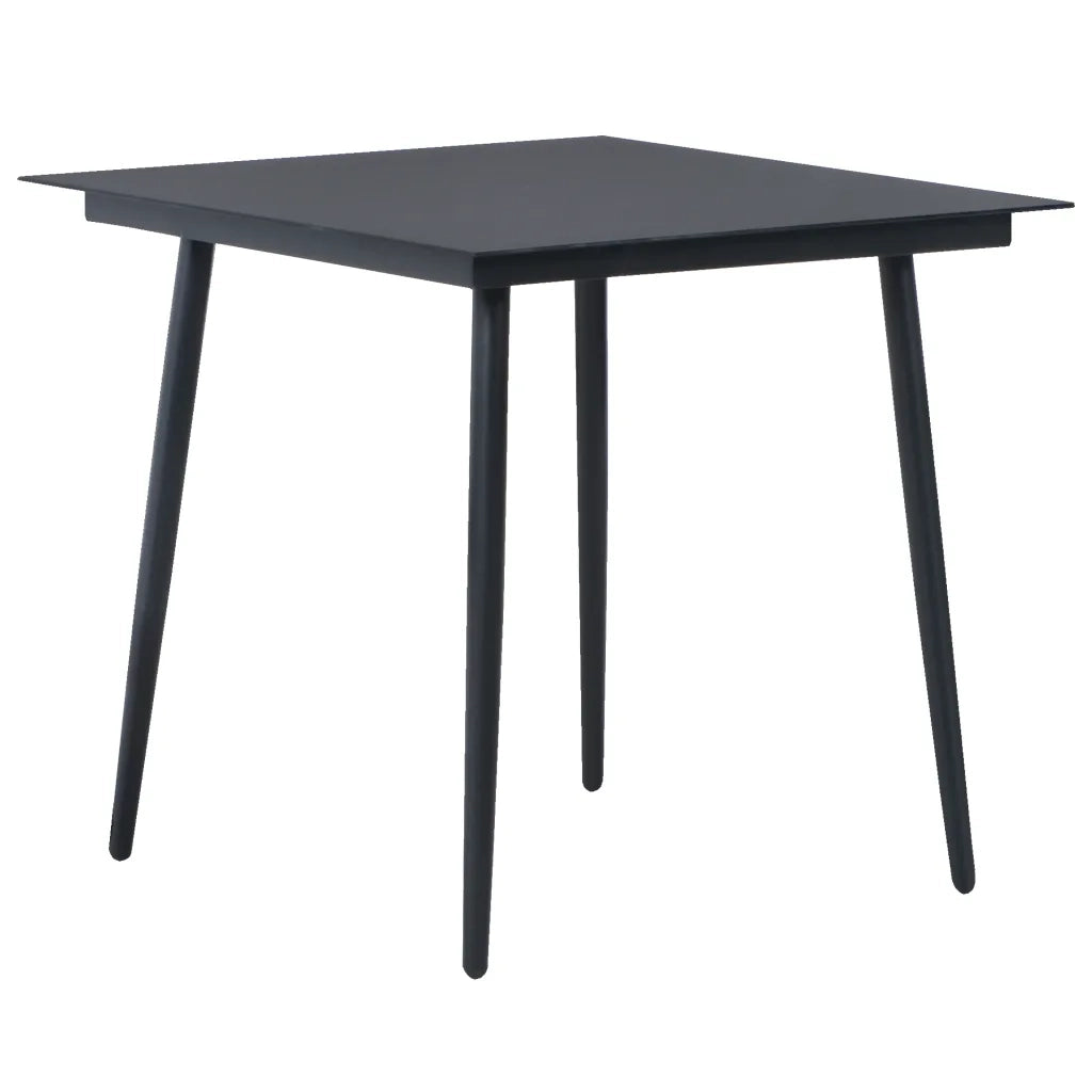 Set da Pranzo da Giardino 5 pz in Rattan PVC Nero cod mxl 43861