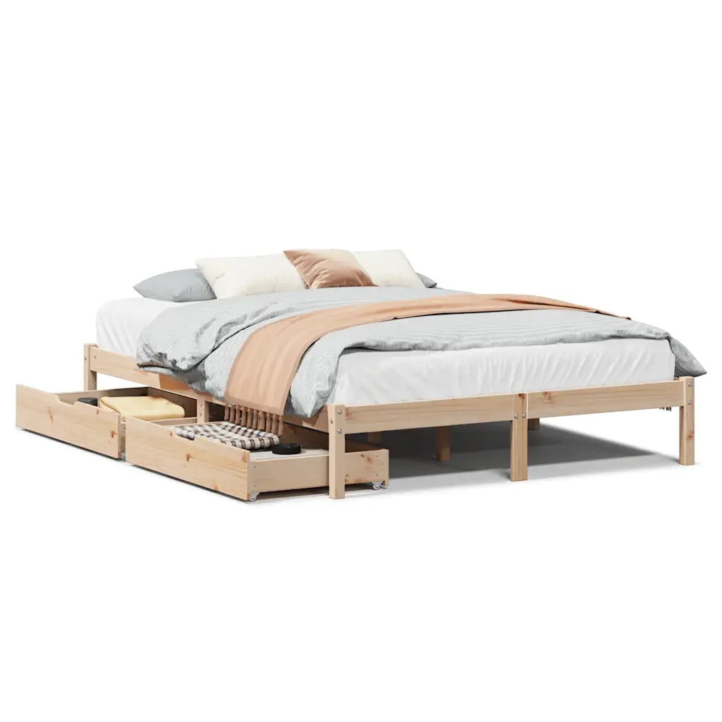 vidaXL Letto senza Materasso 140x190 cm in Legno Massello di Pino