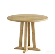 Tavolo da pranzo rotondo 80 cm in legno marrone, per 2-4 persone, salvaspazio