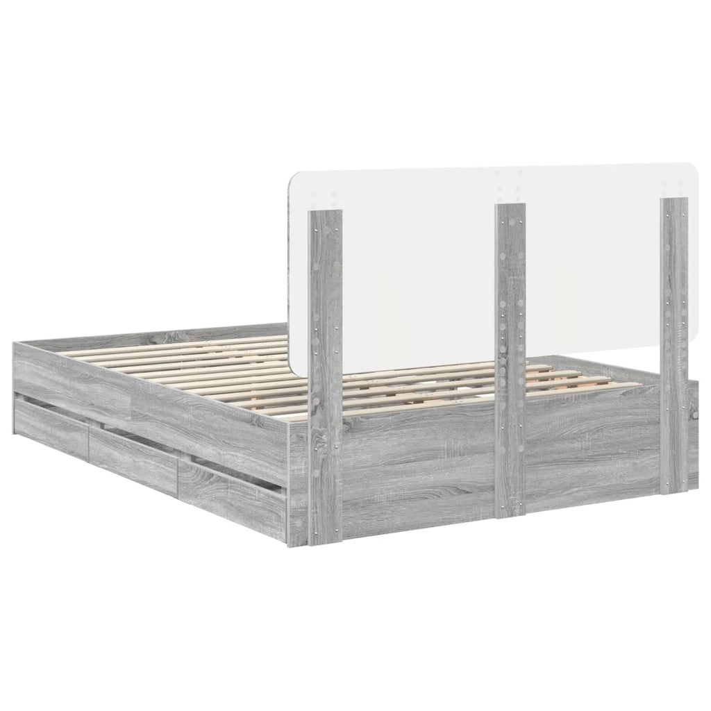 Struttura del letto con cassetto Grigio Sonoma 140 x 190 cm 3412600