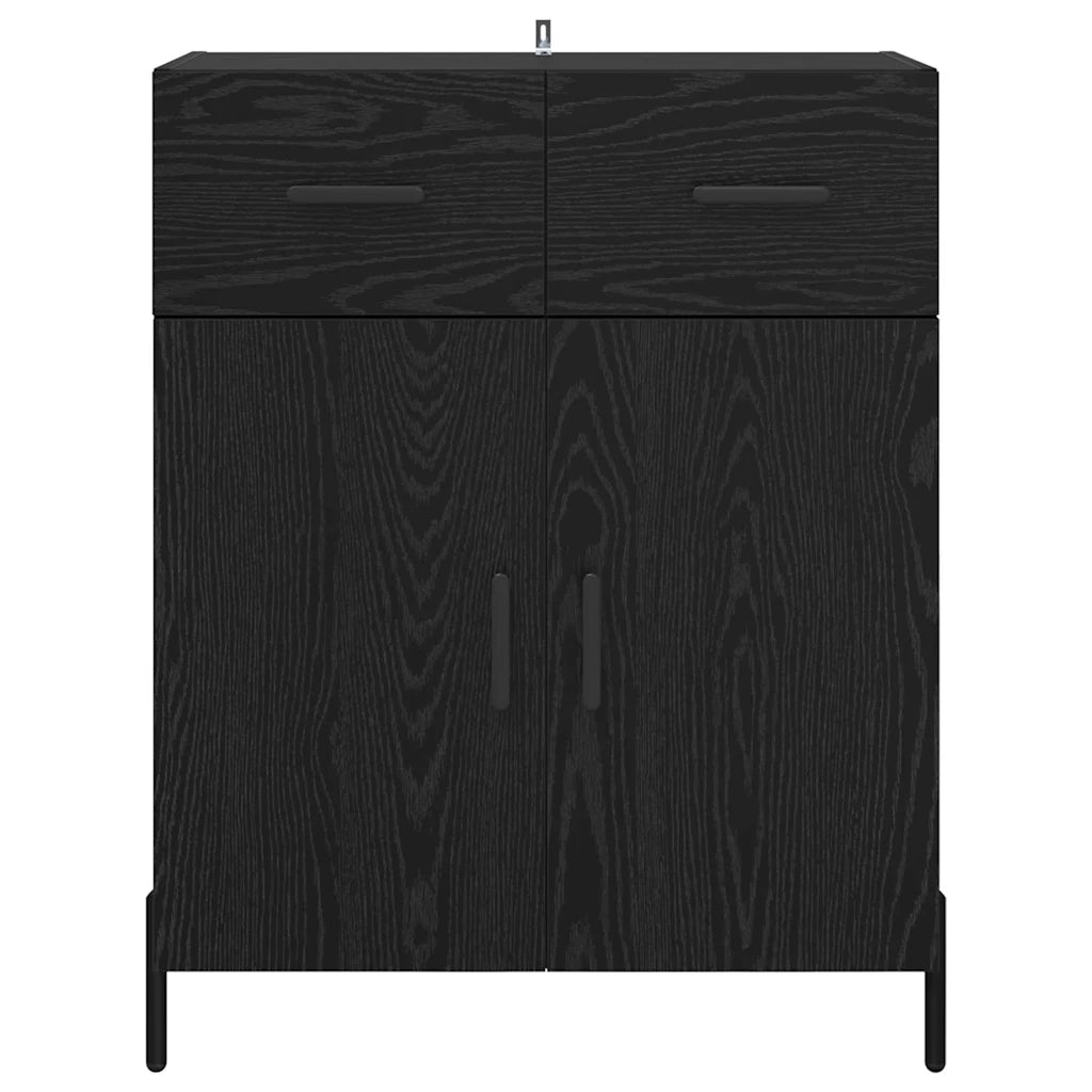 Credenza-Buffet-Armadio da cucina Rovere Nero 69,5 x 34 x 90 cm Legno multistrato 486012