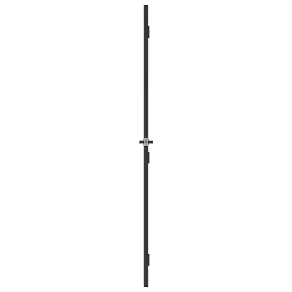 Porta Interni Sottile Nera 76x201,5cm Vetro Temperato Alluminio 155125
