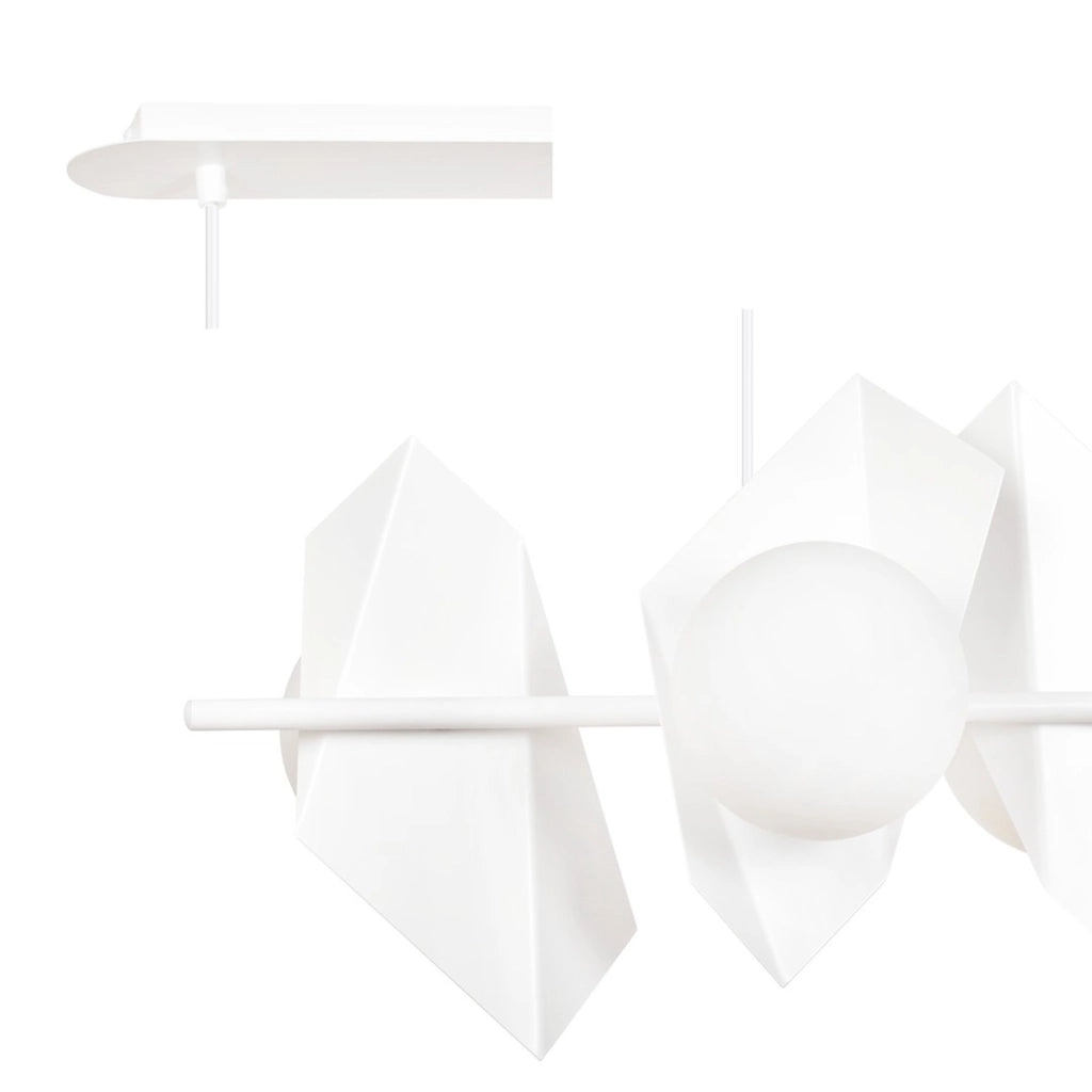 Lampada a sospensione Drifton in acciaio bianco