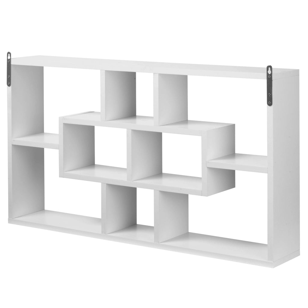 Libreria a Parete 8 Ripiani ¨C Zephmum ¨C Bianco Truciolato 85x14.5x47.5cm