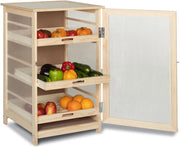 IDMarket - Cassetta per frutta e verdura in legno con 3 cassetti estraibili VEGGE