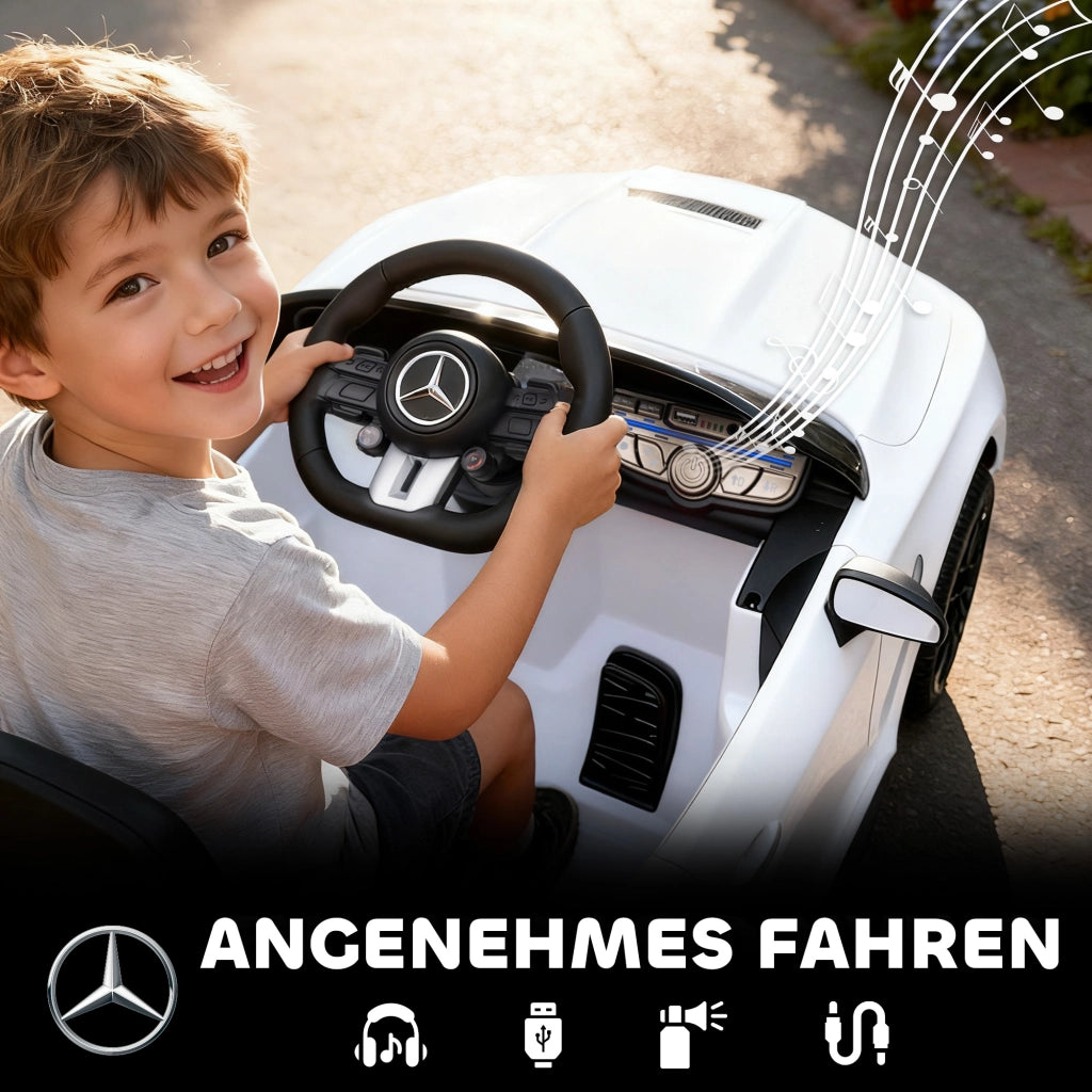 Auto elettrica per bambini Mercedes ¨C zephmum ¨C Bianco 12V