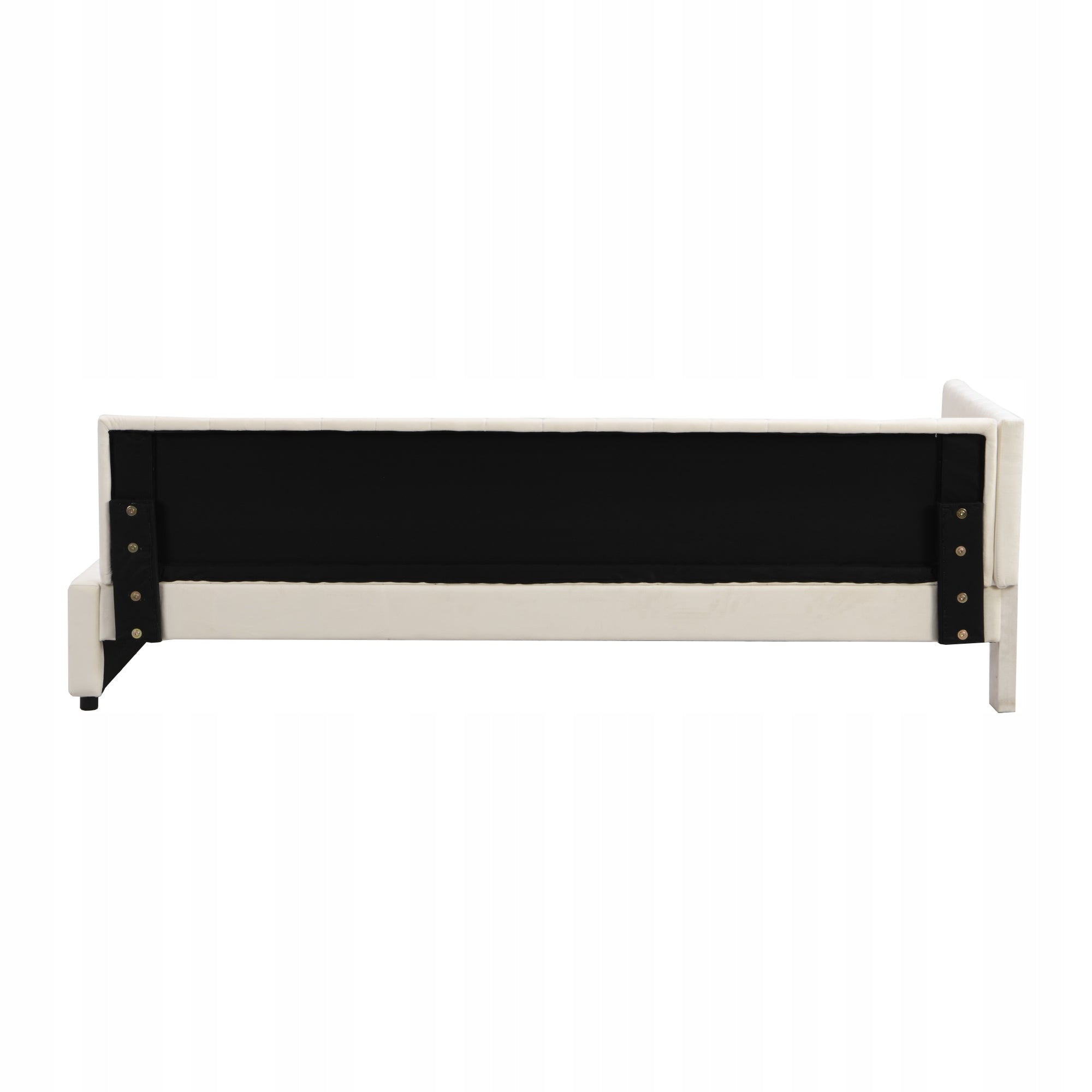 Letto imbottito 90x200 cm - Xylo - Velluto marrone chiaro con struttura a doghe