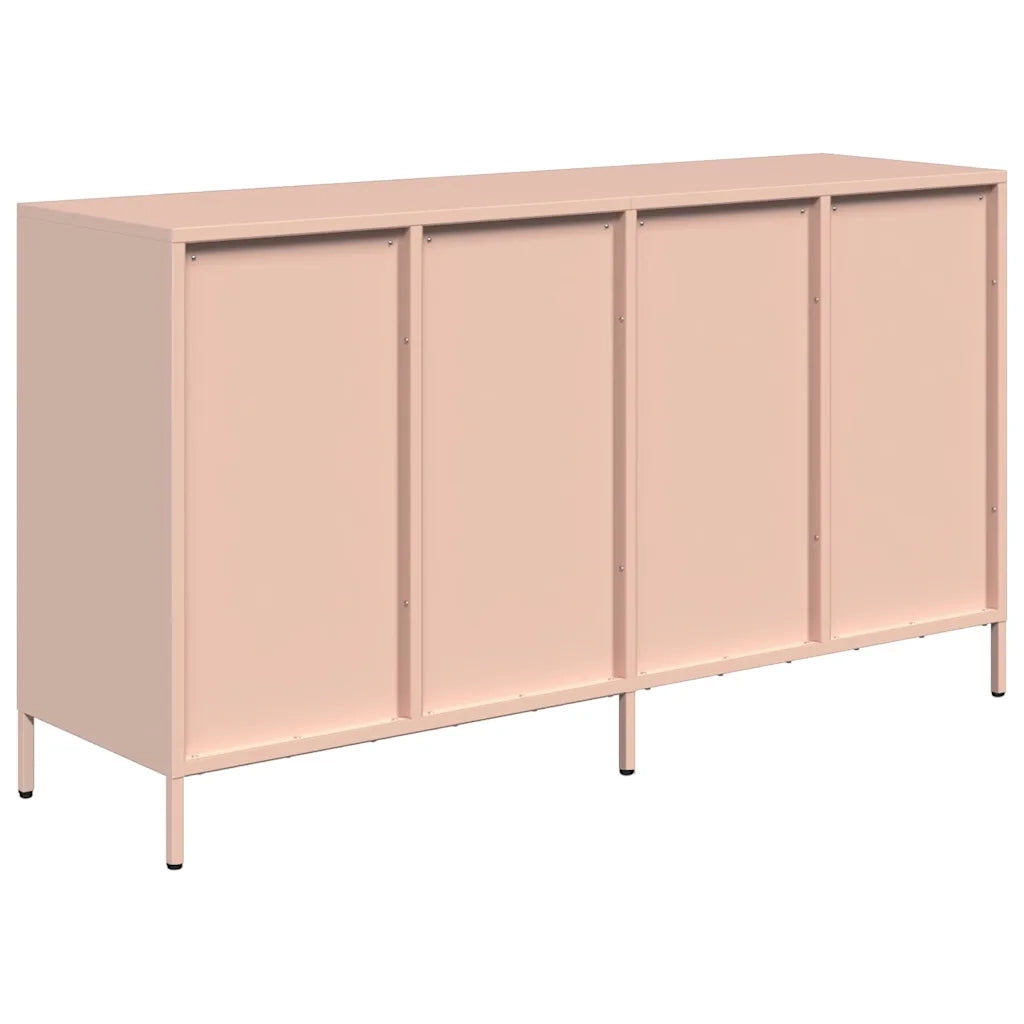 Credenza Rosa 135x39x73,5 cm in Acciaio Laminato a Freddo