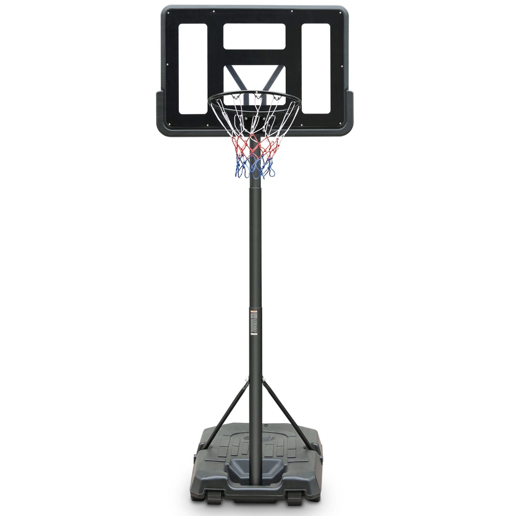 Canestro da pallacanestro regolabile in acciaio con tabellone in PVC e ruote per bambini e adulti