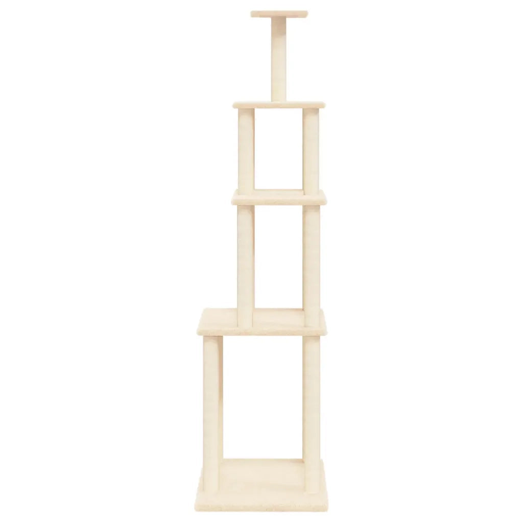 Albero per Gatti con Tiragraffi in Sisal Crema 183 cm 171744