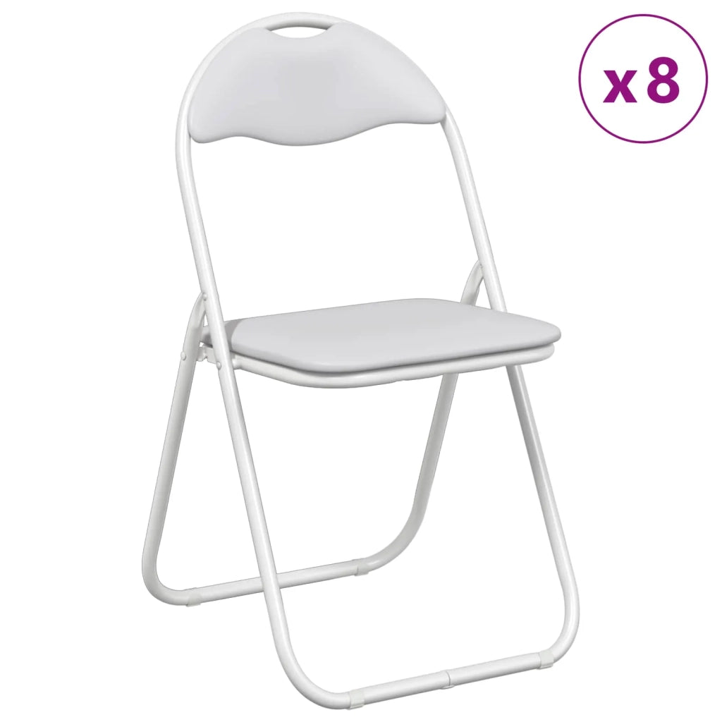 Sedia pieghevole 8 pcs Bianco 48 x 43,5 x 81 cm Pelle Sintetica 42029051