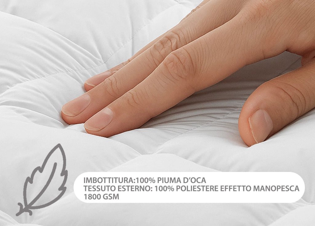 Topper Coprimaterasso Imbottito Antibatterico Correttore Materasso Polax - Singolo - Topper