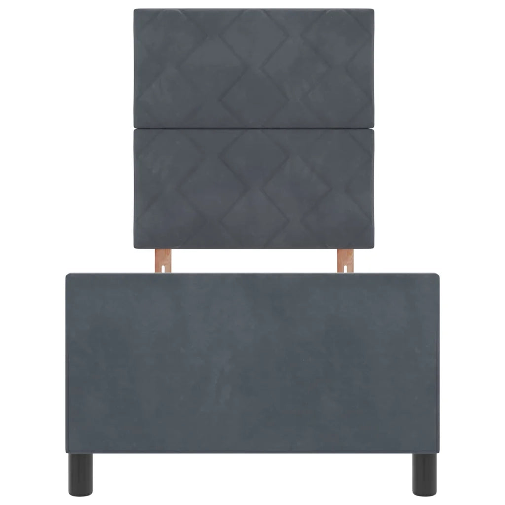 Letto a molle con testiera Grigio scuro 80 x 200 cm Velluto 3344970