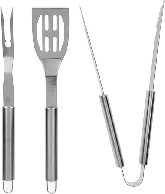 Accessori per barbecue, acciaio inossidabile, set di forchette BBQ di alta qualità, con borsa portatile, set di accessori per barbecue ideale per uomini, con termometro per carne, regalo.