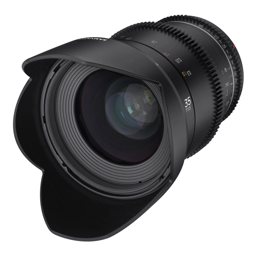 Obiettivo grandangolare per video MF 35mm T1,5 VDSLR MK2 – luminoso T1,5 per Canon RF Mount, Follow Focus, full-frame e APS-C, risoluzione 8K