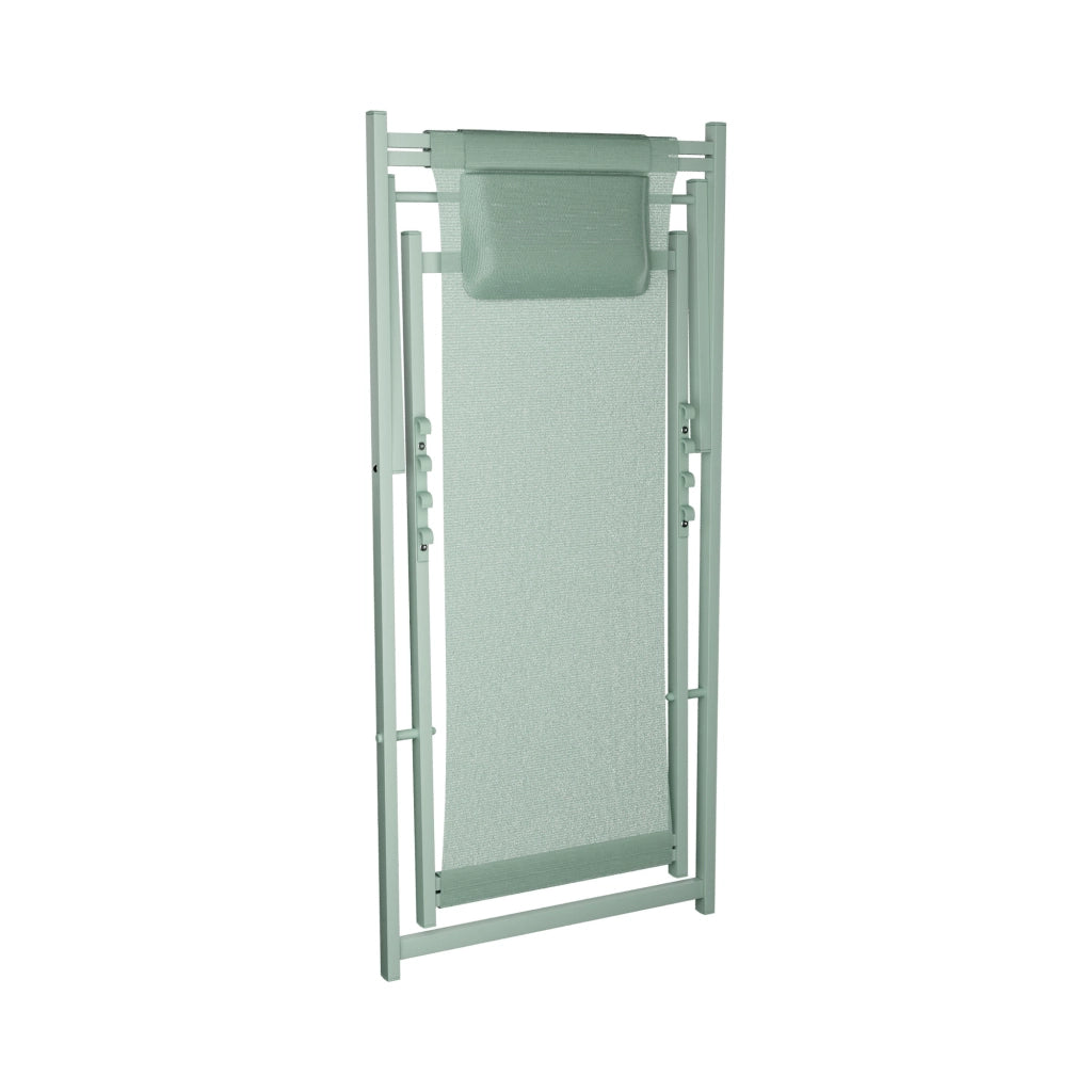 Mezzaluna - Set di 2 sdraio pieghevoli 59x97x104 cm da giardino in alluminio e textilene salvia