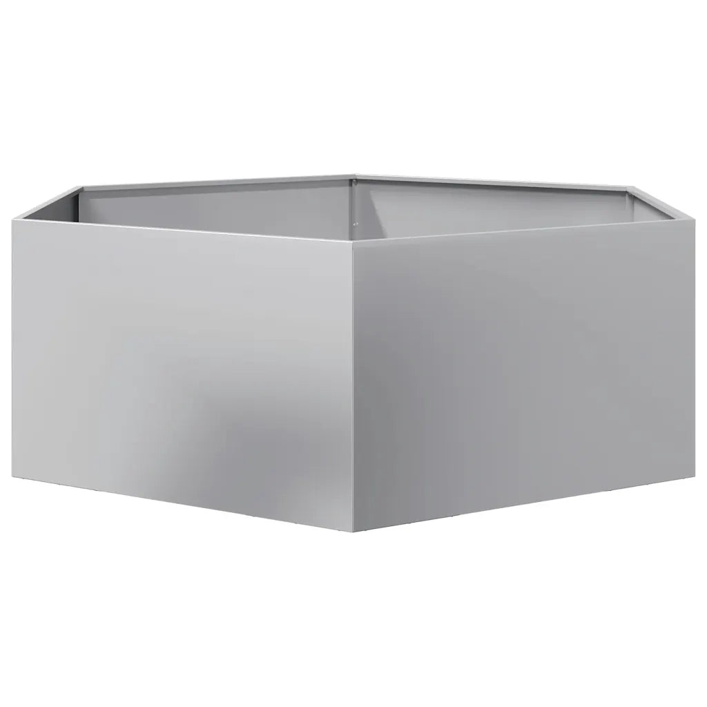 Fioriera da Giardino Esagono 138x120x45 cm in Acciaio Zincato 851141