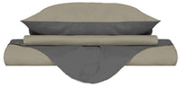 Copripiumino con Sacco e Federe Doubleface Tortora/Fumo Singolo