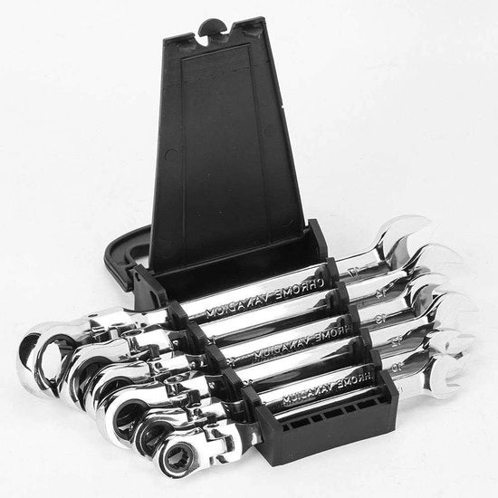 Set di 6 chiavi a rasoio 8-17 mm, acciaio carbonio 45#, attrezzo multifunzionale per progetti di fai da te